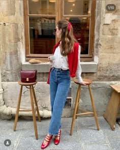 Red Shoes Outfit, Chique Outfits, Outfit Chic, Foto Tips, Christmas Style, Elegante Casual, Parisian Chic, Mode Inspo