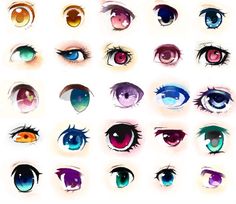 an image of many different colored eyes