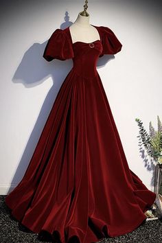 Ideal Aesthetic, Prom Dress Evening, 파티 드레스, Chique Outfits, Burgundy Velvet, Pretty Prom Dresses