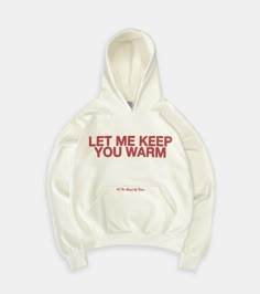 KEEP YOU WARM HOODIE SORRYIMBUSY - IVORY Oversized Sleeves, Print Embroidery, Future Clothes, Swag Outfits For Girls, Summer Attire, Fire Fits, Warm Outfits, Red Hoodie