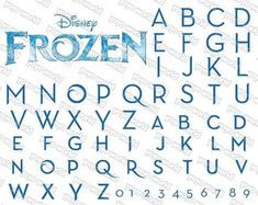 the frozen alphabet is shown with letters and numbers