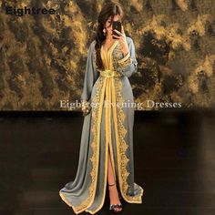 Eightree Hunter Moroccan Kaftan Evening Dresses Lace Appliques Arabic Muslim Special Dresses Formal Algerian Wedding Dress, Moroccan Dress Modern, Middle Eastern Dresses, Moroccan Dress Kaftan, Arab Dresses, Moroccan Kaftan Dress, Algerian Dress, Winter Gowns, Arab Dress