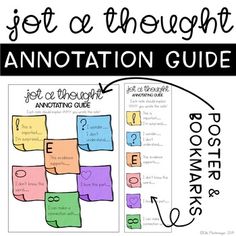 an annotation guide for students to use in their writing and crafting projects