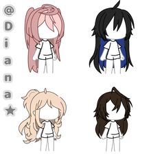 Gacha Female Hair, Gacha Life Oc Ideas Hair, Cute Gacha Hair Ideas, Gacha Life Girl Hair Ideas, Gacha Life Oc Hair, Gacha Life Girl Hair, Gacha Life Hair Ideas Girl, Hair Ideas Gacha Life, Gacha Ideas Hair