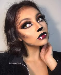 Deer Makeup Tutorial, Wolf Makeup, Karneval Diy, Werewolf Girl, Deer Makeup, Halloweenský Makeup, Werewolf Costume