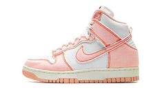 Pink Nike Dunks High, Nike Dunk High 1985, Dunk High 1985, Nike Tenis, Dr Shoes, Preppy Shoes, Retro Basketball, Nike High, Preppy Stuff