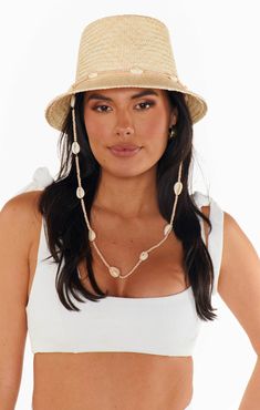 Lack of Color Seashells Inca Bucket Hat ~ Natural – Show Me Your Mumu Beachy Straw Hat For Travel, Straw Bucket Hat For Day Out, Coastal Straw Hat For Summer Poolside, Coastal Straw Hat For Poolside Summer, Beachy Vacation Sun Hat In Paper Straw, Summer Festival Panama Hat Made Of Palm Leaf, Adjustable Coastal Panama Hat For Vacation, Summer Palm Leaf Panama Hat For Festival, Summer Festival Panama Hat In Palm Leaf