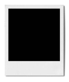 an empty polaroid photo frame on a white background