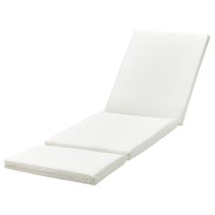 the side view of a white chaise lounger