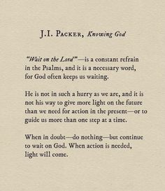 an old book page with the words j i packer, always god written on it