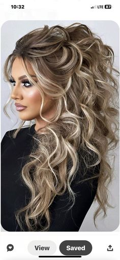 Partial Updos For Long Hair, Formal Hairstyles For Long Hair, Pageant Hair, Long Hair Wedding Styles, Wedding Hair Inspiration, Long Blonde, Hoco Hair Ideas, Hairdo For Long Hair, Hoco Hair