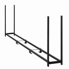 a black metal rack with two poles