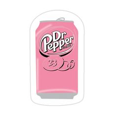 a pink soda can with the word dr pepper on it