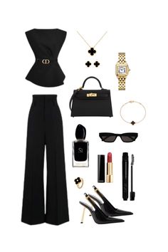 Chanel Heels Outfit, Dior Belt Outfit, Dior Heels Outfit, Dior Aesthetic Outfit, Elegant Style Aesthetic, Chanel Outfit Classy Chic, Luxury Outfits Classy, Yves Saint Laurent Outfit, Cartier Gold Watch