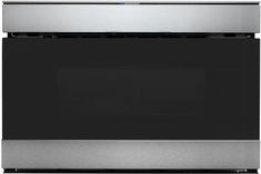 a stainless steel oven with the door open and its electronic controls on it's side