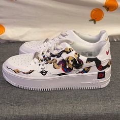 Custom Hand-Painted Nike Af1s Created By An Artist From Canada. These Are In Immaculate Condition And Have Never Been Worn! Brown Painted Air Force 1, Nike Air Force 1 Cheetah, Cheetah Print Air Force 1, Nike Air Force 1 Custom Posca, Graffiti Air Force 1, Nike Shoes Custom, Custom Nike Air Force, Nike Air Force 1s, Painted Nikes