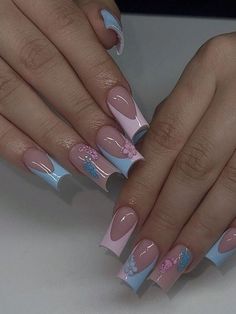 esthetic nails Nagel Inspiration, Pink Footprints, Artsy Nails, Euphoria Nails, 3d Flower Nails, Simple Acrylic, Simple Acrylic Nails, Style Français, Color Nails