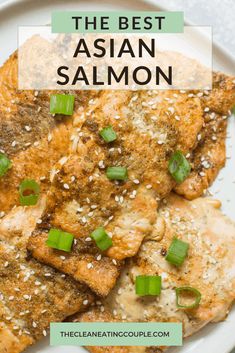 This Asian Salmon recipe is an easy dinner that you can make baked in the oven, on the grill or in foil. Healthy, whole30, paleo and done in under 30 minutes! The marinade is so delicious and the salmon goes great on salad or in power bowls! Salmon Calories, Whole30 Salmon, Asian Salmon Recipes, Vegetable Kebabs, Asian Salmon, Clean Eating Guide, Power Bowl, Healthy Grilling Recipes, Healthy Salmon Recipes