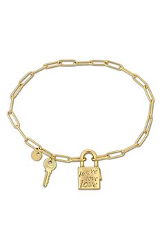 Lock and key charms enhance the gleam of a delicate bracelet that makes a beautiful addition to your wrist stack. Sterling silver or goldtone plated sterling silver Made in Italy Padlock Bracelet, Wrist Stack, Wrist Stacks, Key Charms, Xmas 2024, Locks & Key, Lock And Key, Bracelet Clasps, Dream Jewelry