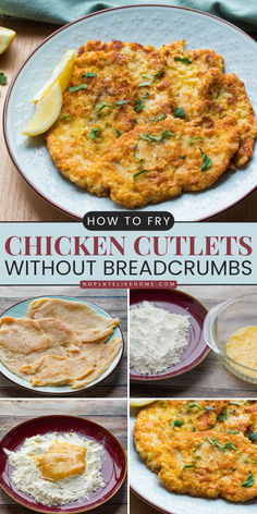 Looking for the best chicken recipe for dinner? Learn How to Fry Chicken Cutlets Without Breadcrumbs! It starts with boneless chicken breasts coated in flour and then pan-fried to perfection. Pin this weeknight dinner recipe for the family! Boneless Chicken Cutlets Recipes, Pan Fried Chicken Cutlets Recipe, Breaded Chicken Cutlet Recipes, Fried Chicken Cutlet Recipes Easy, Flour Chicken Breading, Flour Breaded Chicken, Crispy Chicken No Breadcrumbs, Chicken Breast Cutlet Recipes, Pan Fried Chicken Cutlets