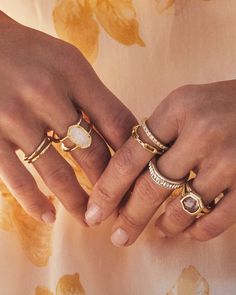 Whether you stack it or let it stand alone, the Jack Gold Band Ring in White Crystal is made for the spotlight, defined by its baguette crystals with high shine. Rings And Jewlery, Gold Bang Rings, Bamd Rings, Mixed Metals Rings, Chelsea Houska Ring, Boho Rings Gold, Mixed Metal Rings, Fall Rings, Gold Statement Ring