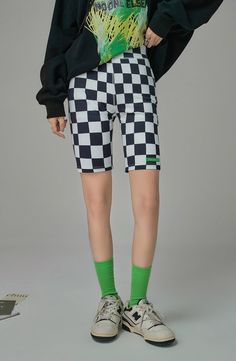 Checkered Biker Shorts Outfit, Bike Shorts Outfit, Biker Leggings, Creature Artwork, Best Leggings, Bike Shorts, Short Outfits