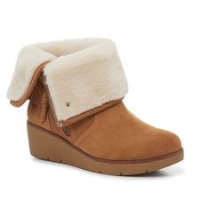 Hush Puppies-Lyka Booties We love having options- that's why we're huge fans of the Lyka booties from Hush Puppies. Featuring two silhouettes in one style, this pair can either be worn as a tall silhouette, or folded over to reveal a cozy faux fur lining. Complete with a strong wedge heel for support and a comfortable Bounce™ footbed for cushioning in every step. Click here for Boot Measuring Guide. Cozy Slippers Boots, Shoe Size Chart Kids, Koolaburra By Ugg, Slouched Boots, Slippers Cozy, Trending Sneakers, Western Cowboy Boots, Fall Shoes, Hush Puppies