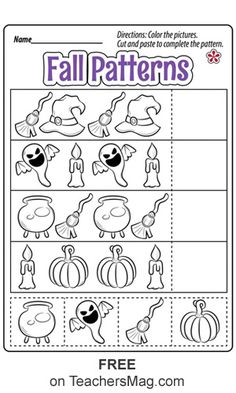 a printable worksheet for fall patterns