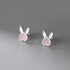 Bunny Rabbit Moonstone Stud Earrings Engagement Watch, Art Watch, European Culture, Buying Jewelry, Cute Bunny, Bunny Rabbit, Solid 925 Sterling Silver, Spring Time, Rabbits