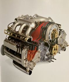 an engine is shown in this image on the wall