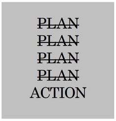 the words plan, plan, plan and action are shown in black on a gray background