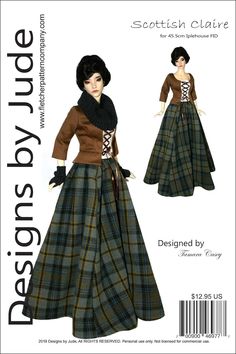 PDF Scottish Claire Outlander Pattern for 45.5cm Iplehouse FID - Etsy Outlander Patterns, Scottish Costume, Claire Outlander, Scottish Dress, Outlander Costumes, Scottish Clothing, Scottish Fashion, Make Your Own Clothes, Clothes Sewing