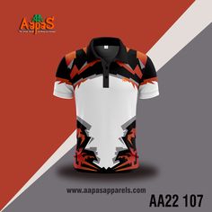 the polo shirt is designed to look like an abstract design with red, white and black colors