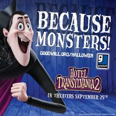 an advertisement for hotel transylvania 2 featuring dracula