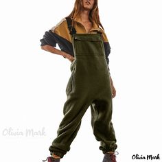 Olivia Mark - Cozy Comfort Wear Thermal Leggings Sherpa Overalls, Warm Overalls, Fleece Overalls, Comfortable Work Clothes, Granola Fits, Winter Overalls, Snow Overalls, Overalls Winter, Maternity Overalls