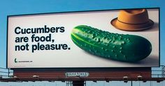 an advertisement for cucumbers is shown on a billboard