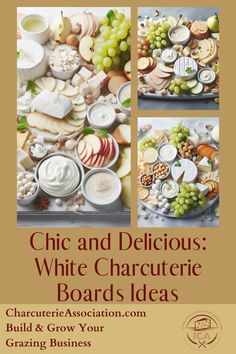 an advertisement for cheese and delicious white charlotte board ideas