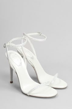 Ellabrita Sandals in white leather, ankle strap, one strap, crystals detail, 110 mm heel, leather sole, Made in ItalyGender: WomenMaterial: LEATHERColor: WHITEMade in: FRProduct ID: 397829_C11576-105-R001X318*Import tax/duty will be calculated at checkout (If applicable) White Luxury Heels, White Heels Prom, White Heels Sandals, Wedding Shoes Heels White, Rene Caovilla Heels, White Heeled Sandals, Rene Caovilla Shoes, White Strappy Heels, Pretty Heels