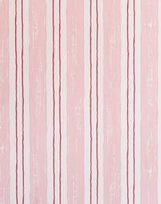 a pink and white striped wallpaper with red lines on the bottom half of it