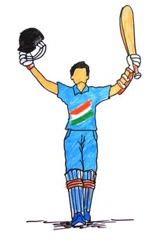 Cricket Cartoon Art, Cricket Art Paintings, Cricket Painting Canvas, Cricket Drawing Sport, Cricket Illustration Sport Art, Cricket Designs Ideas, Cricket Doodle Art, Cricket Drawing Easy, Sport Art Drawing