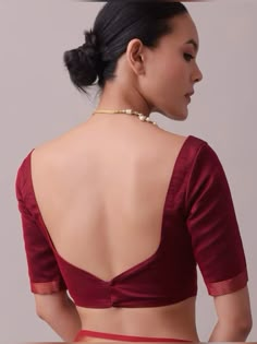 Back Neck Designs For Blouses Traditional, Deep Back Blouse Design, Back Open Blouse Designs, Back Open Blouse, Plain Blouse Designs, Open Blouse, Best Blouse Designs, Backless Blouse Designs, New Saree Blouse Designs