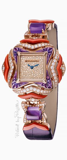 Regilla ⚜ Bulgari Bulgari Watch, Watches Unique, Watches Jewelry, Amethyst Gemstone, Cool Watches, Luxury Watches