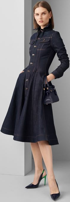 Rok Outfit, Vestidos Jeans, Business Outfits Women, Chambray Dress, 60s Fashion, Fashion 2020, Mode Inspiration