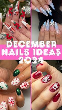 Christmas Mani, Winter Nail Art Designs, Painted Nails, Holiday Vibes, Winter Nail Art, Winter Nail