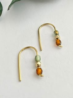 Dainty horseshoe threader earrings with gold and turquoise glass beads. -Approximately 1/2 inch long -Tarnish resistant gold wire -Lightweight -Nickel-free **Customizable! Want different color wire or beads? Leave a note at check out if you want a design other than what is pictured.** Earring Wires Diy, Everyday Hypoallergenic Gold Beaded Earrings, Minimalist Gold Beaded Earrings As Gift, Minimalist Nickel-free Gold Beaded Earrings, Minimalist Gold Beaded Earrings With Ear Wire, Gold Teardrop Beaded Earrings, Earrings Cuffs, Ad Jewellery, Wire Earrings Handmade