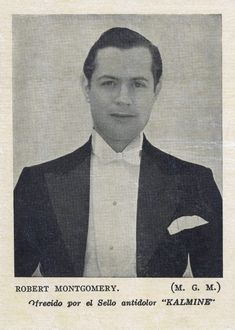 an old black and white photo of a man in a tuxedo