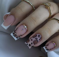 Leopard Print Nails, Work Nails, Leopard Nails, Short Square Acrylic Nails, Animal Print Nails, Short Acrylic Nails Designs, Square Acrylic Nails