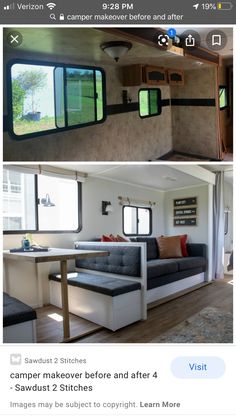 the interior and exterior of a mobile home