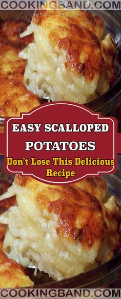 two images showing how to make easy scalloped potatoes