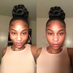 Sleek Top Knot Bun, Sleek Top Knot, Black Hair Bun, Kanekalon Hair, Kanekalon Braiding Hair, Black Hair Updo Hairstyles, Top Knot Bun, Knot Bun, Braided Hairdo